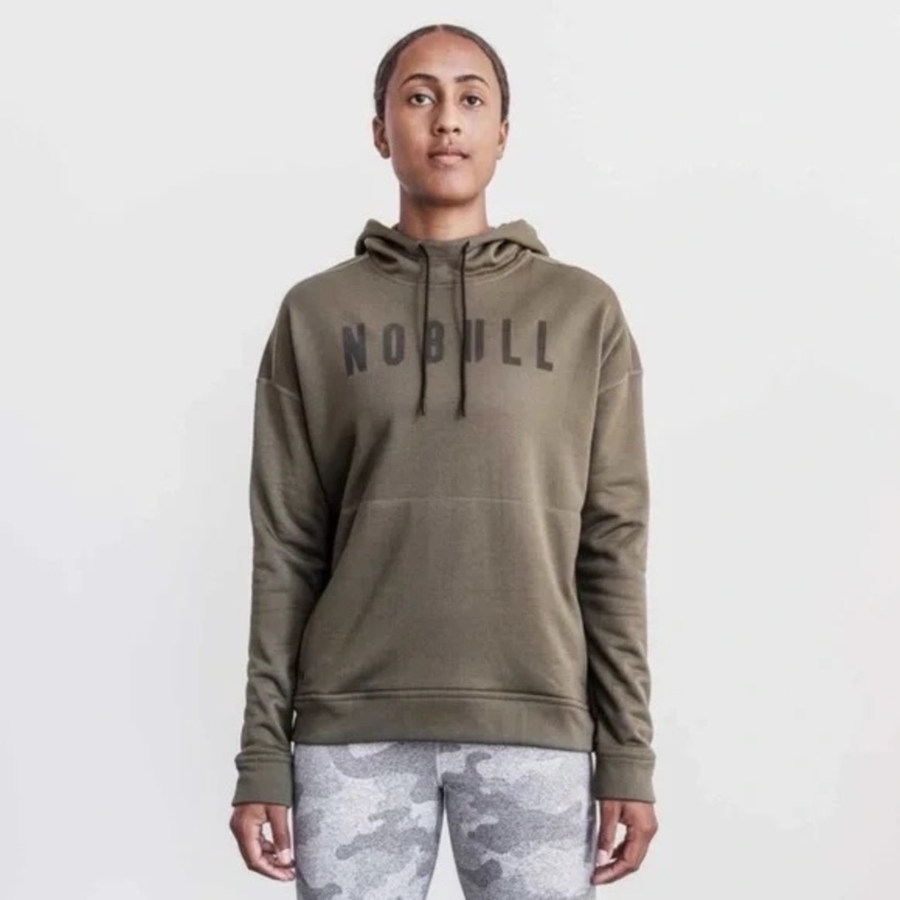 NOBULL Army Green Hoodie with Black Logo